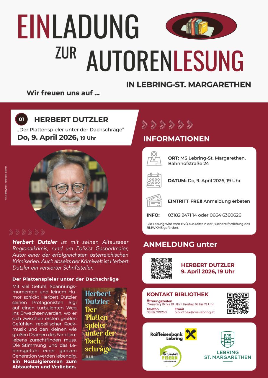 Plakat Lesung Dutzler
